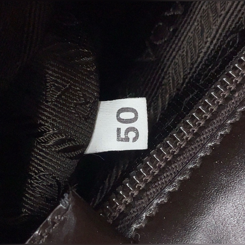 PRADA Vintage Y2K Unisex Rare Dark Olive Nylon/Leather Shopper Tote Handbag - Picture 10 of 12